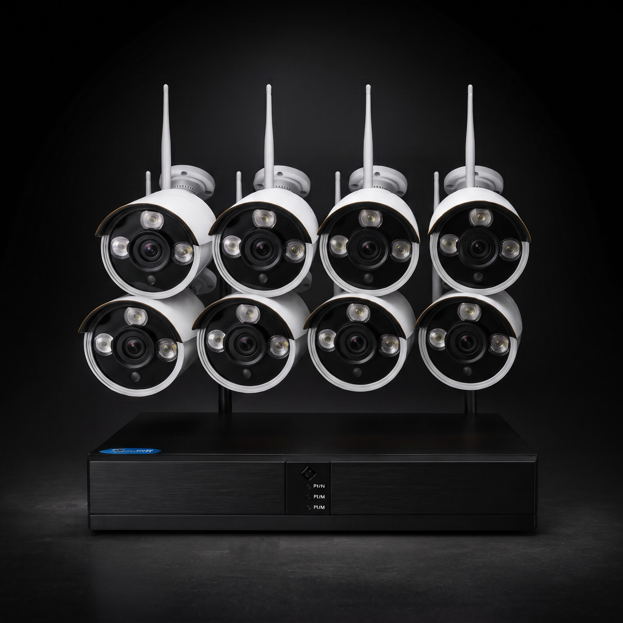 Pack 8 Cámaras de Seguridad WiFi con Visión Nocturna y Giro 180° — Vigilancia Remota desde tu Celular
